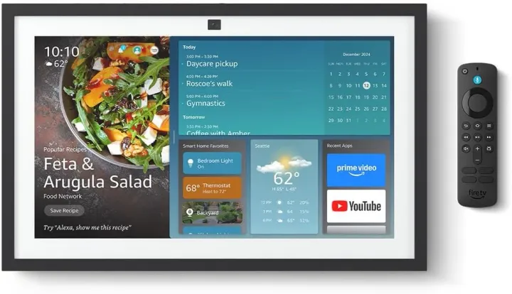 Amazon Echo Show 15 (newest model), Full HD 15.6" kitchen hub for home organization, with built-in Fire TV