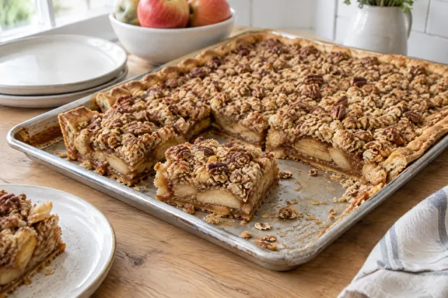 Illustration of Apple Slab Pie with Crumb Topping