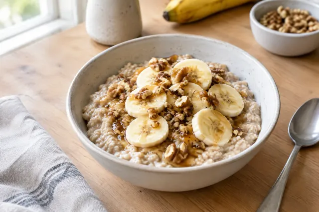 Illustration of Banana Walnut Oatmeal