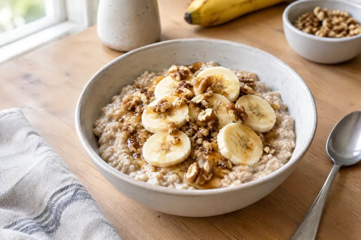 Illustration of Banana Walnut Oatmeal
