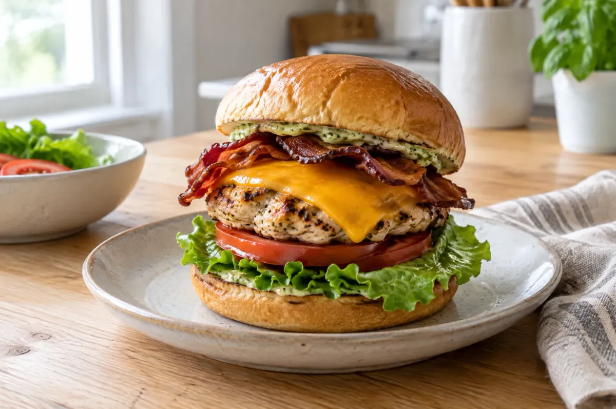 Illustration of BLT Chicken Burgers