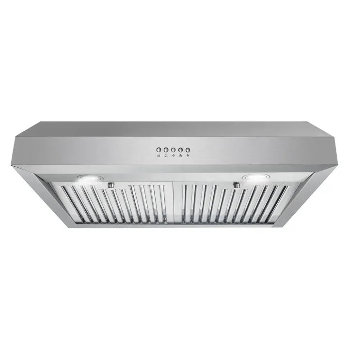 Cosmo 30 in. Haven Collection 380 CFM Ducted Under Cabinet Range Hood, LED Lights, Button Control, Stainless Steel (UC30)