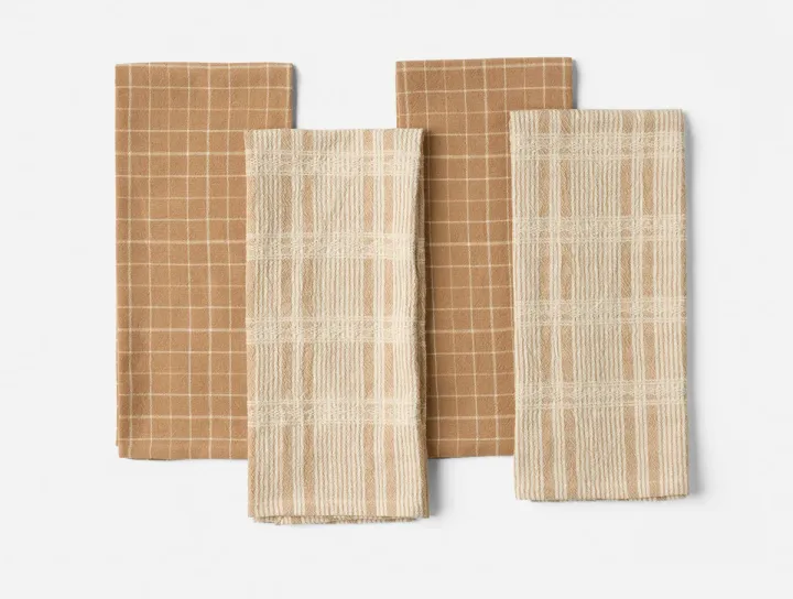 Coyuchi Clarendon Organic Kitchen Towels, Set of 4
