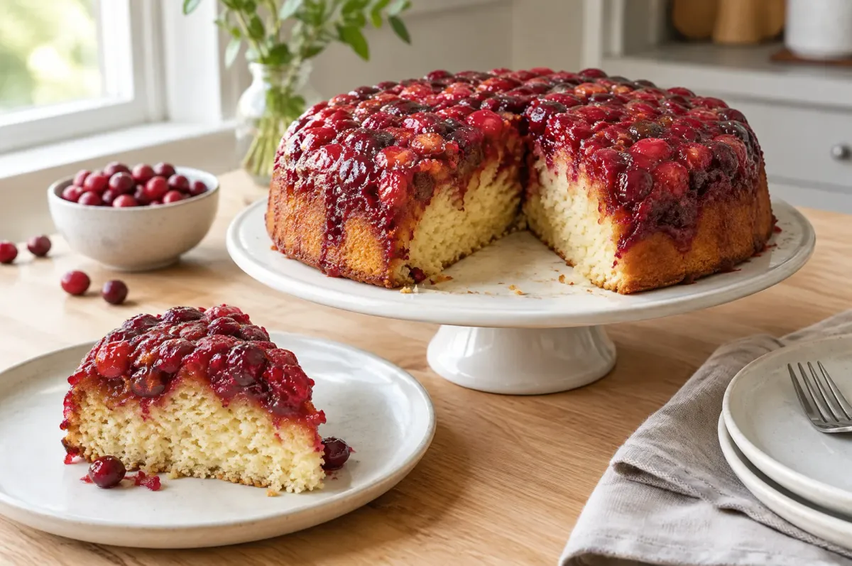 Illustration of Cranberry Upside-Down Cake