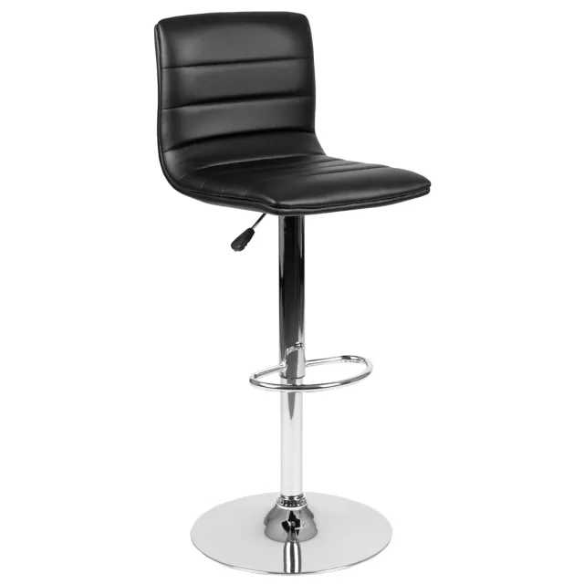 Flash Furniture Modern Vinyl Adjustable Height Barstool with Horizontal Stitch Back