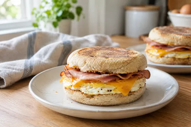 Illustration of Homemade Egg Muffin Sandwiches