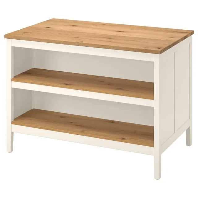 IKEA TORNVIKEN Kitchen island, off-white/oak, 49 5/8x30 3/8"