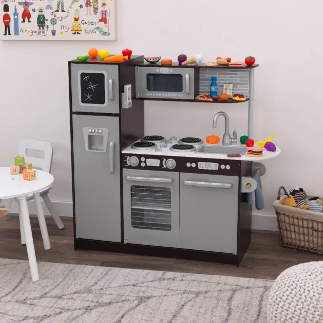 KidKraft Uptown Play Kitchen with 30 Piece Play Food