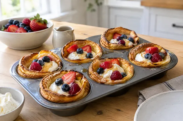 Illustration of Mini Dutch Baby Berry Baskets