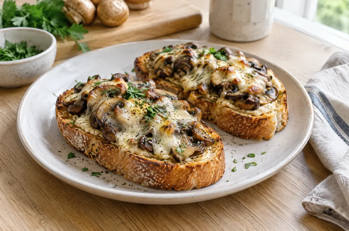 Illustration of Mushroom Aioli Toasts