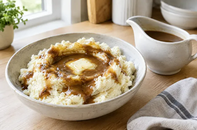 Illustration of Perfect Mashed Potatoes and Gravy