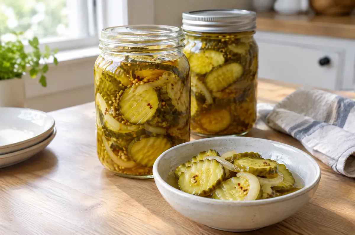Illustration of Refrigerator Bread and Butter Pickles