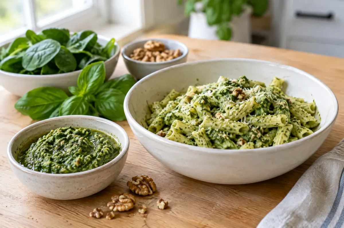Illustration of Spinach Walnut Pesto