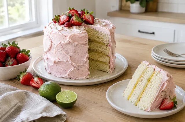 Illustration of Strawberry Lime Layer Cake