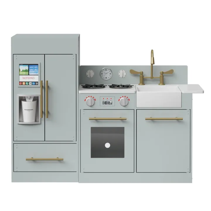 Teamson Kids Little Chef Charlotte Modular Play Kitchen, Gray/Gold