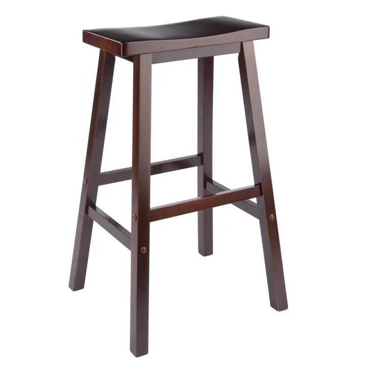 Winsome Wood Satori Saddle Seat Bar Stool, Walnut