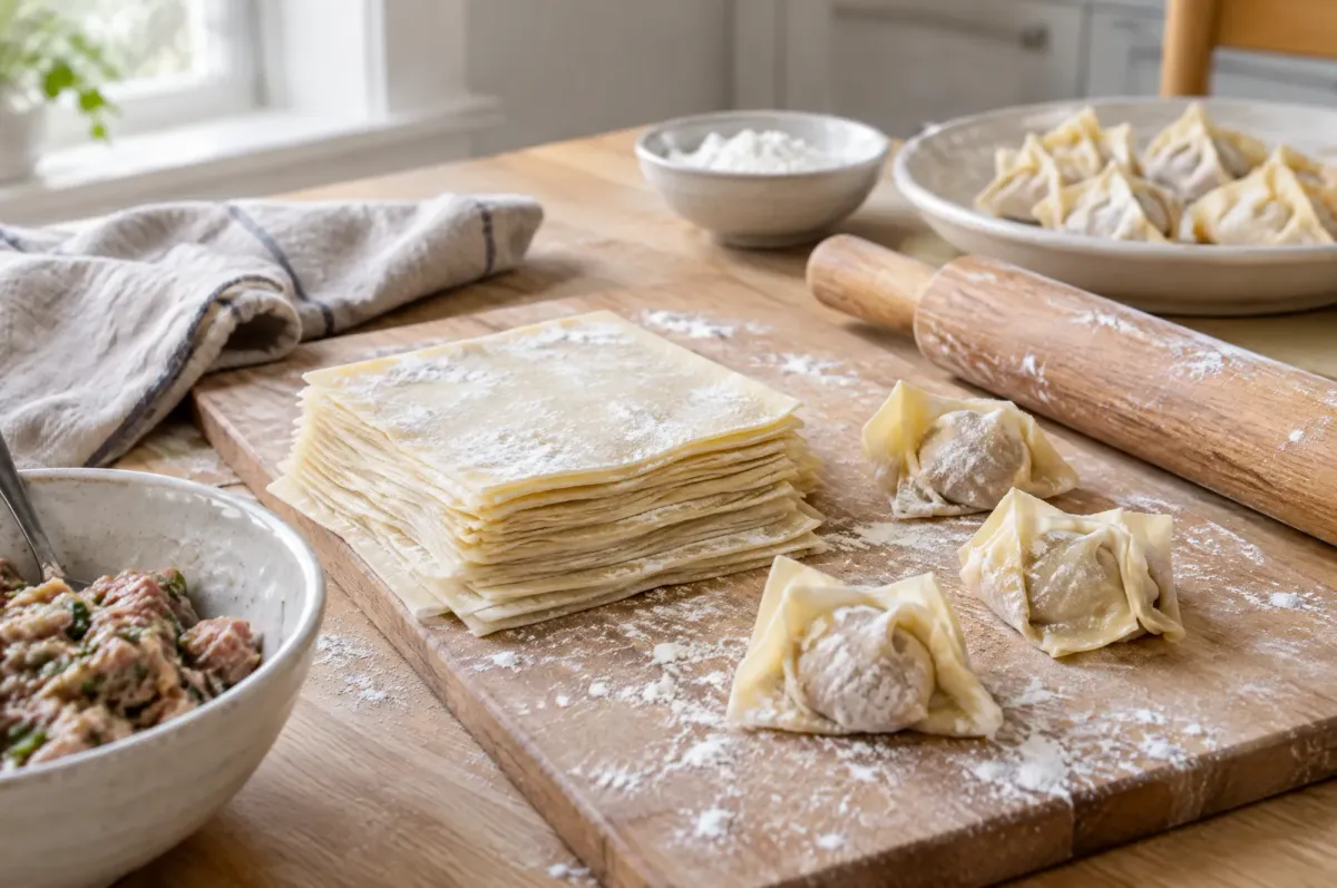 Illustration of Homemade Wonton Wrappers