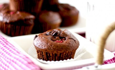 Double Chocolate Raspberry Muffins