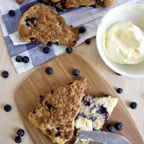 Blueberry Streusel Scones with Sweet Lemon Butter