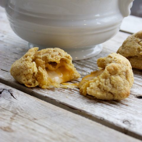 Whole Grain Cheese-Stuffed Cornmeal Biscuits